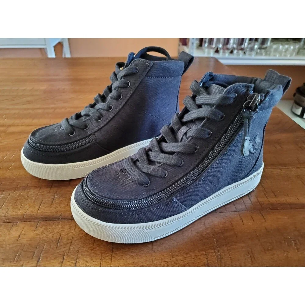 New Boy's BILLY Footwear Shoes Inclusion Adaptive Hi-top Black Zipper - Size 1